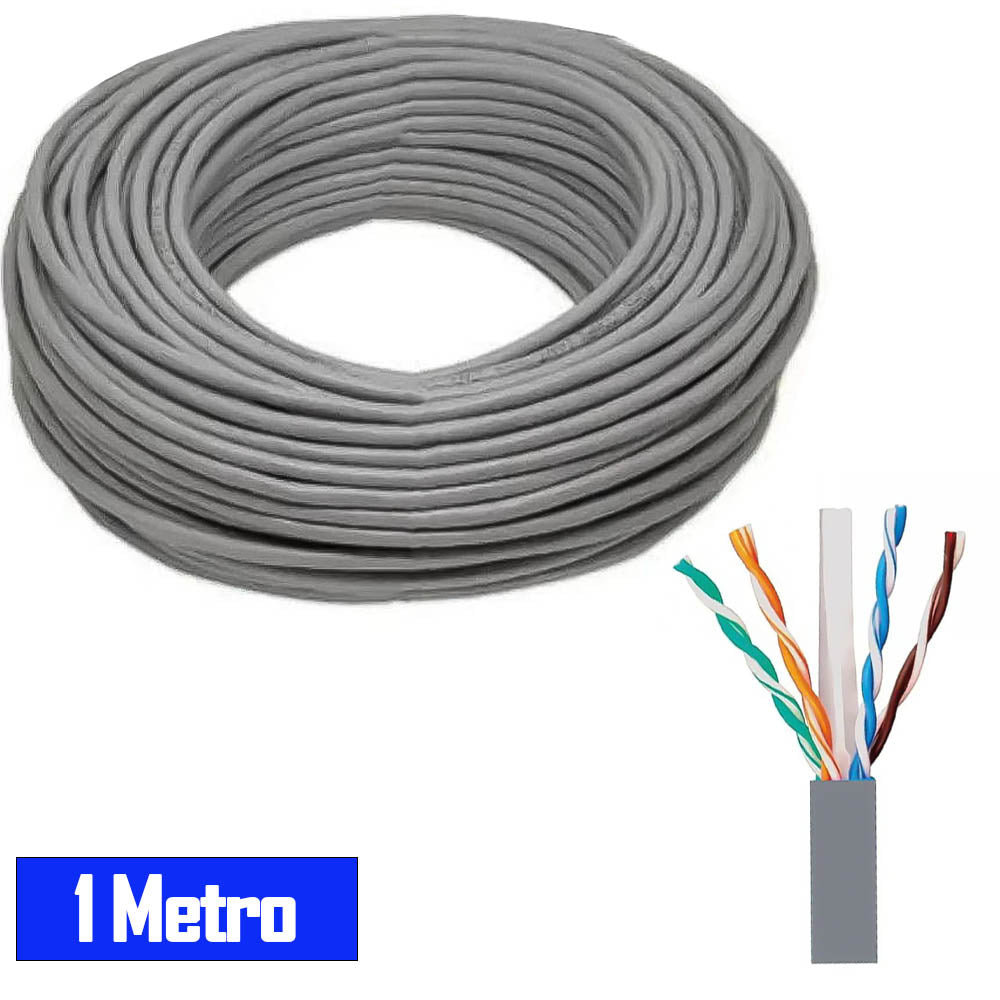 Metro de Cabo de Rede Soho Plus Furukawa CAT6 Categoria 6 - 24AWGX4P ROHS 100% Cobre Cinza